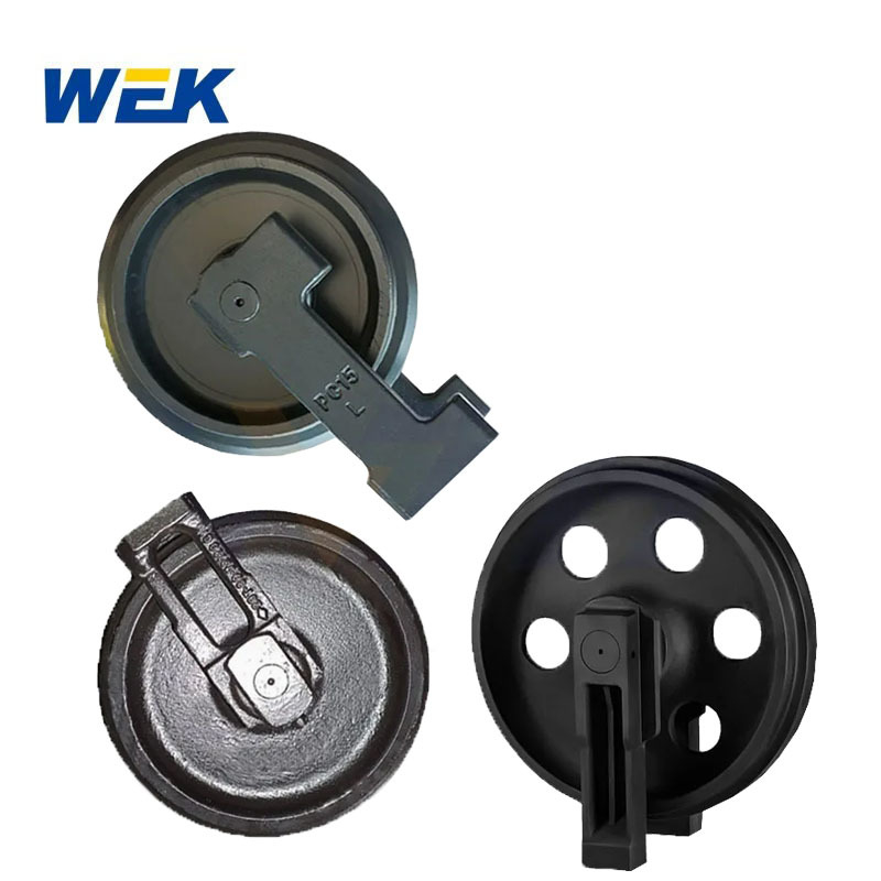 มินิรถขุด Komatsu PC15 PC45 PC55 PC70 PC75uu PC120-6 PC130 PC150 PC180 PC75 ลูกล้อนำ Komatsu PC30 PC35 PC55 PC40-7 PC70 PC120-3 ลูกล้อนำหน้า